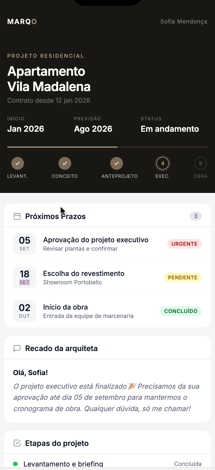 Portal do cliente MARQO